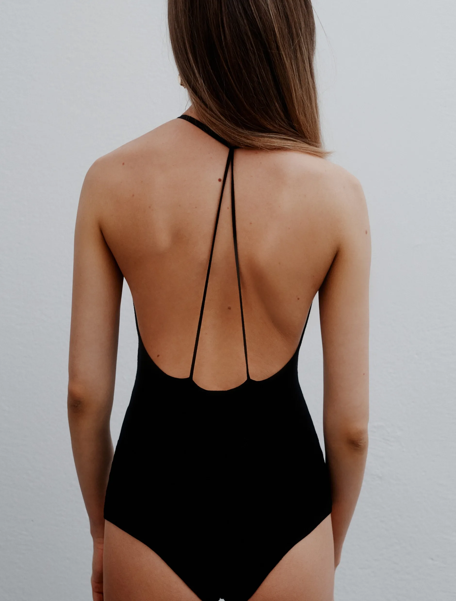 Body in maglia di viscosa - NERO