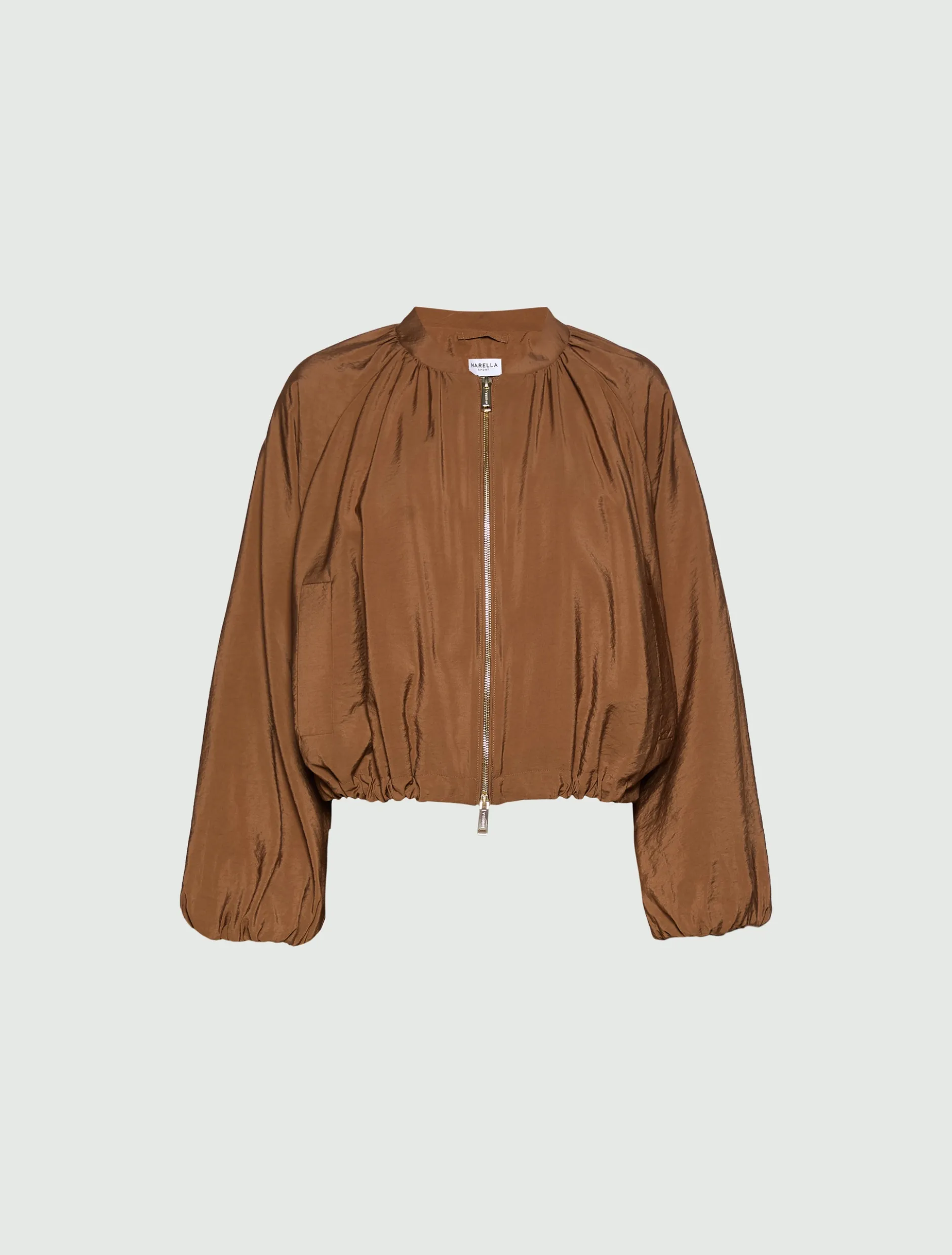 Bomber con coulisse sul fondo - TABACCO