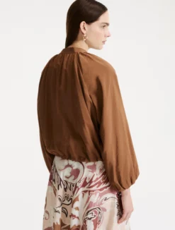 Bomber con coulisse sul fondo - TABACCO