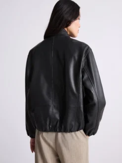 Bomber in nappa - NERO