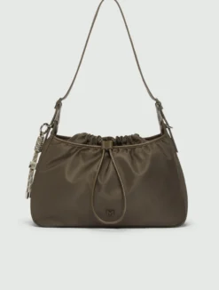 Borsa a spalla in tessuto - MARRONE
