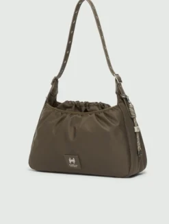 Borsa a spalla in tessuto - MARRONE