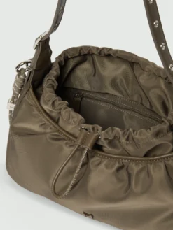 Borsa a spalla in tessuto - MARRONE