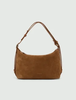 Borsa compatta in pelle scamosciata - CUOIO
