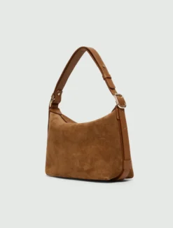 Borsa compatta in pelle scamosciata - CUOIO