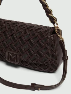 Borsa Le Muse medium con intreccio - TESTA DI MORO