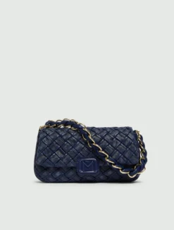 Borsa Le Muse medium con intreccio - BLU