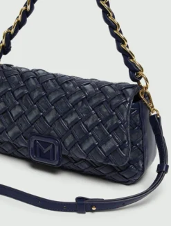 Borsa Le Muse medium con intreccio - BLU