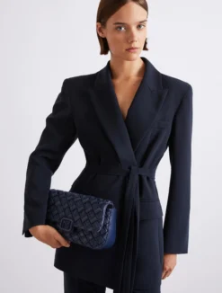 Borsa Le Muse medium con intreccio - BLU