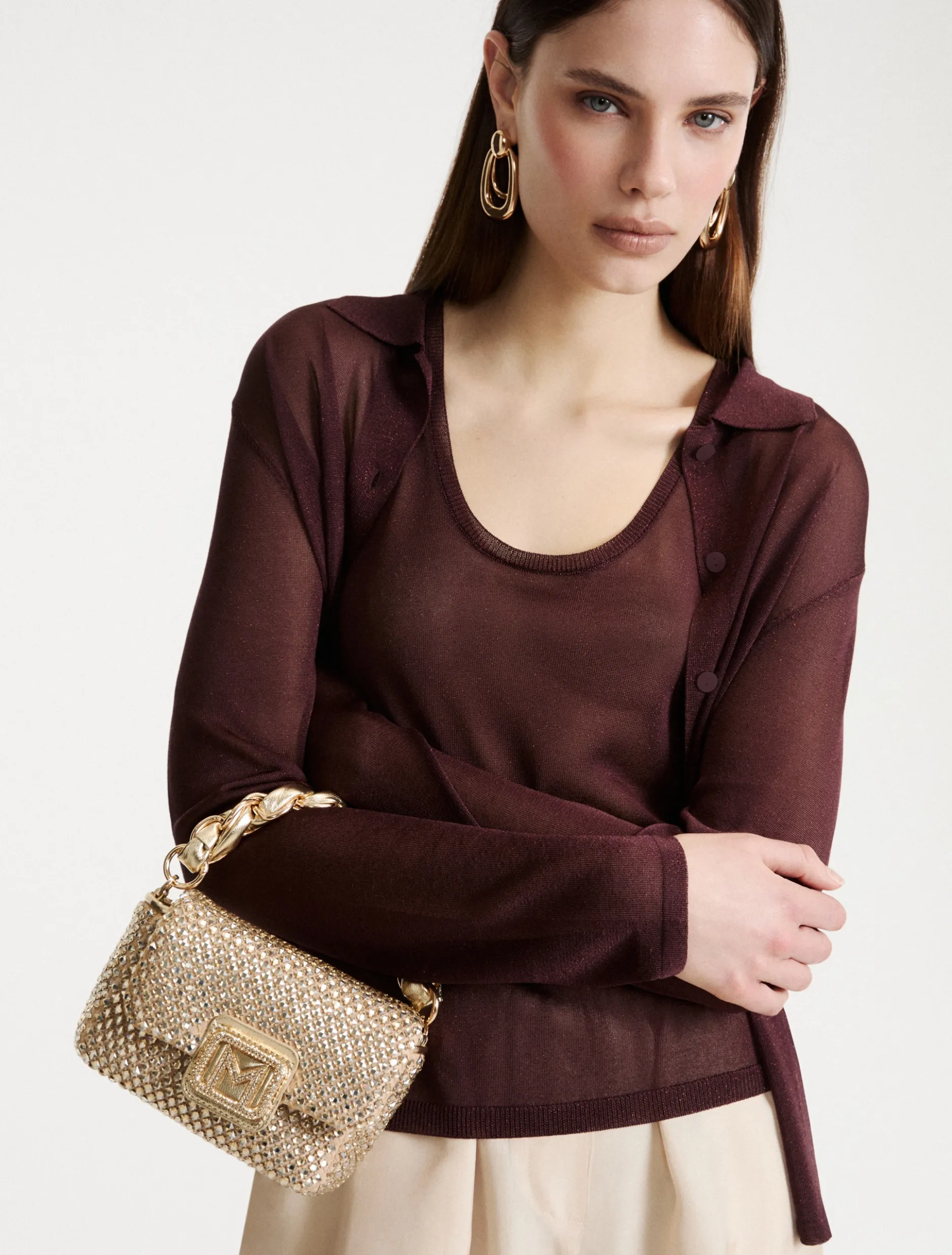 Borsa Le Muse small con strass - CAMMELLO
