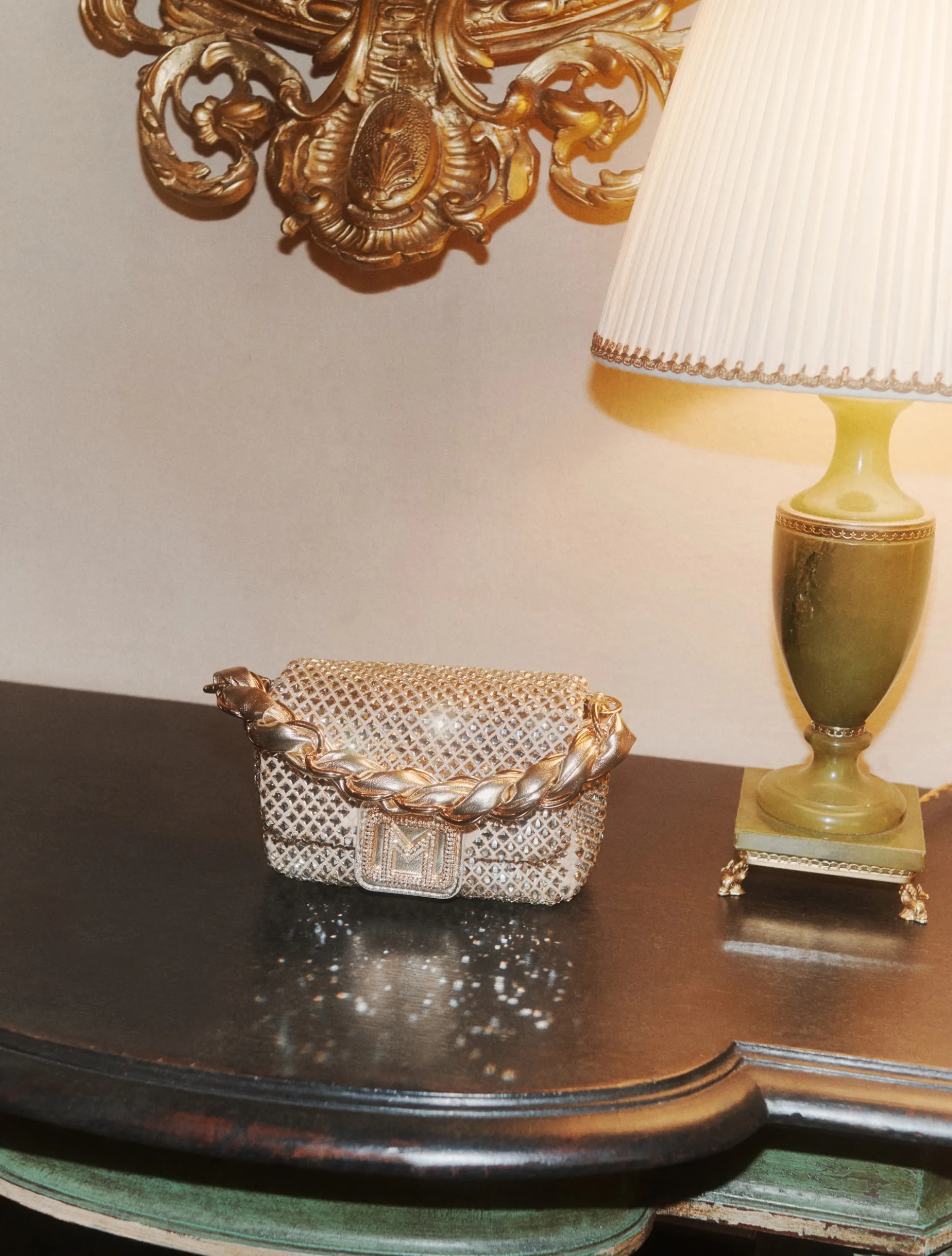 Borsa Le Muse small con strass - CAMMELLO