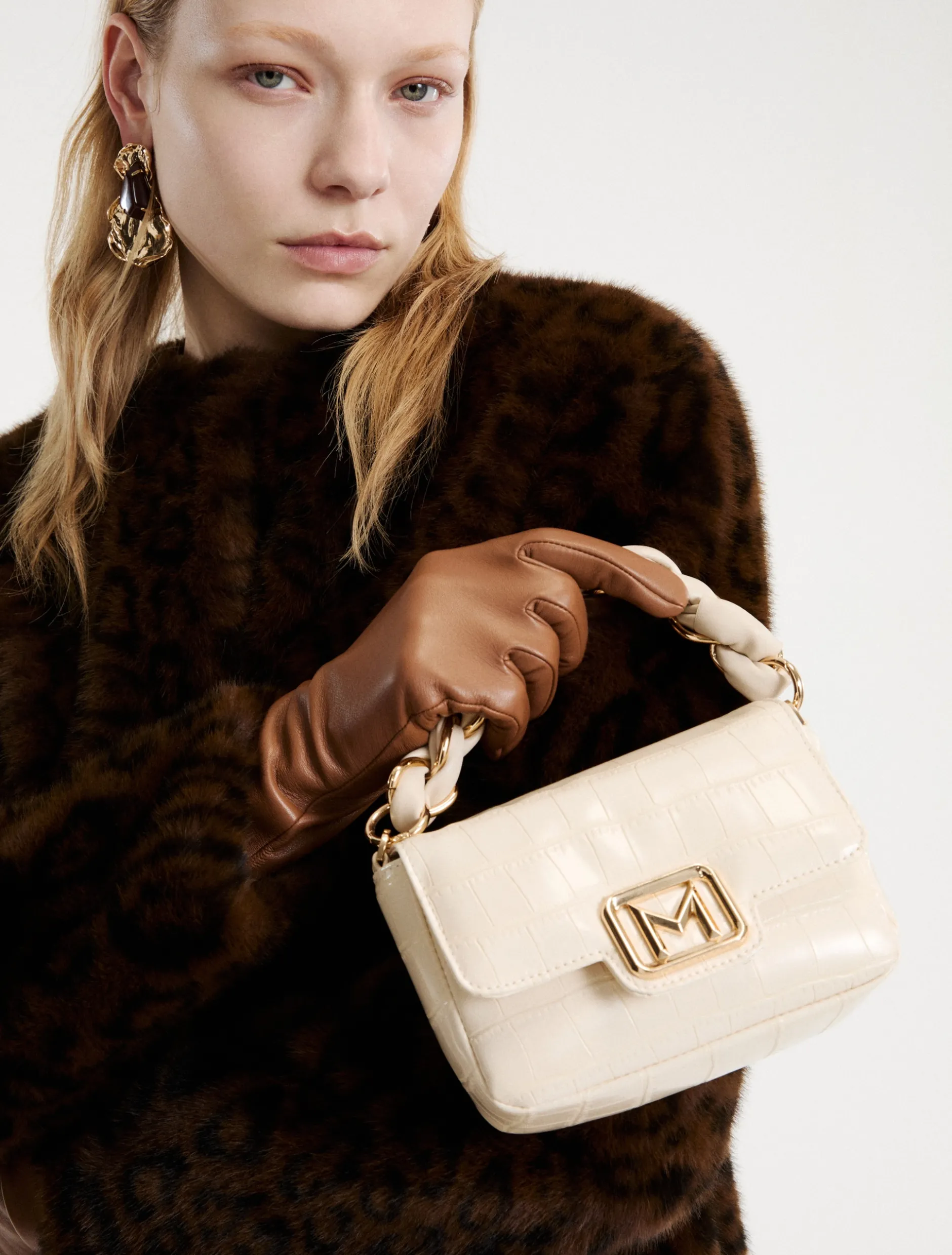 Borsa Le Muse small stampa coccodrillo - AVORIO