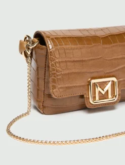 Borsa Le Muse small stampa coccodrillo - FANGO