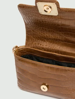 Borsa Le Muse small stampa coccodrillo - FANGO