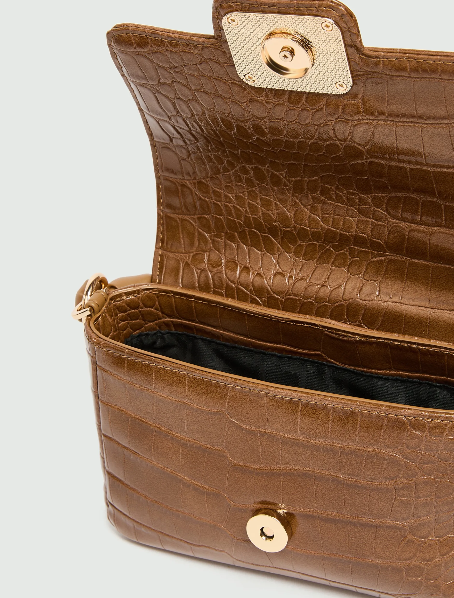 Borsa Le Muse small stampa coccodrillo - FANGO