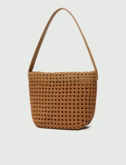Borsa piccola in tessuto intrecciato - CUOIO