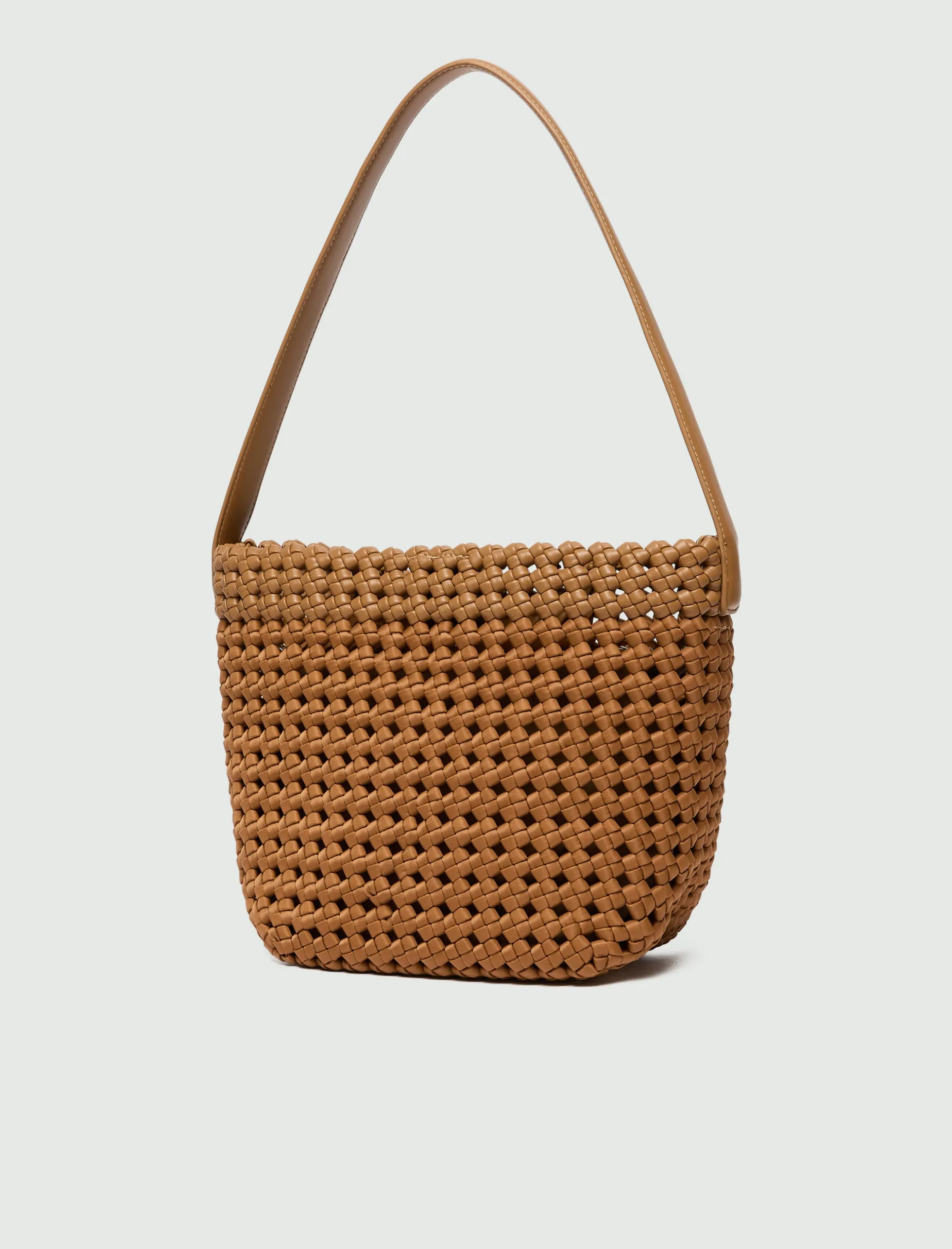 Borsa piccola in tessuto intrecciato - CUOIO