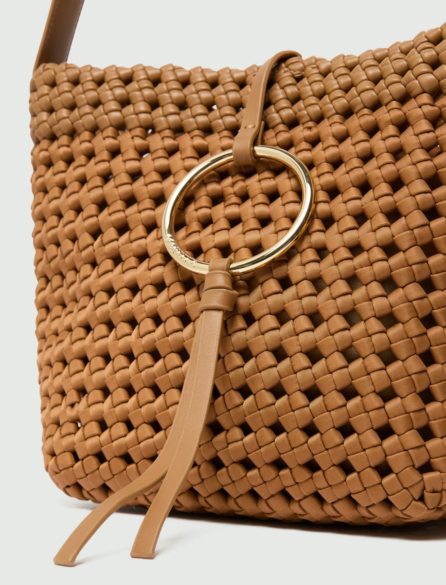 Borsa piccola in tessuto intrecciato - CUOIO