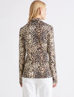 Camicia aderente in jersey - BEIGE