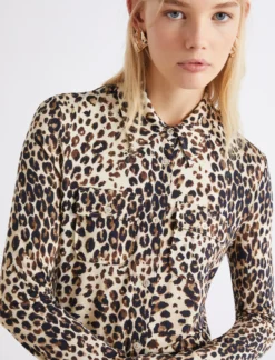 Camicia aderente in jersey - BEIGE