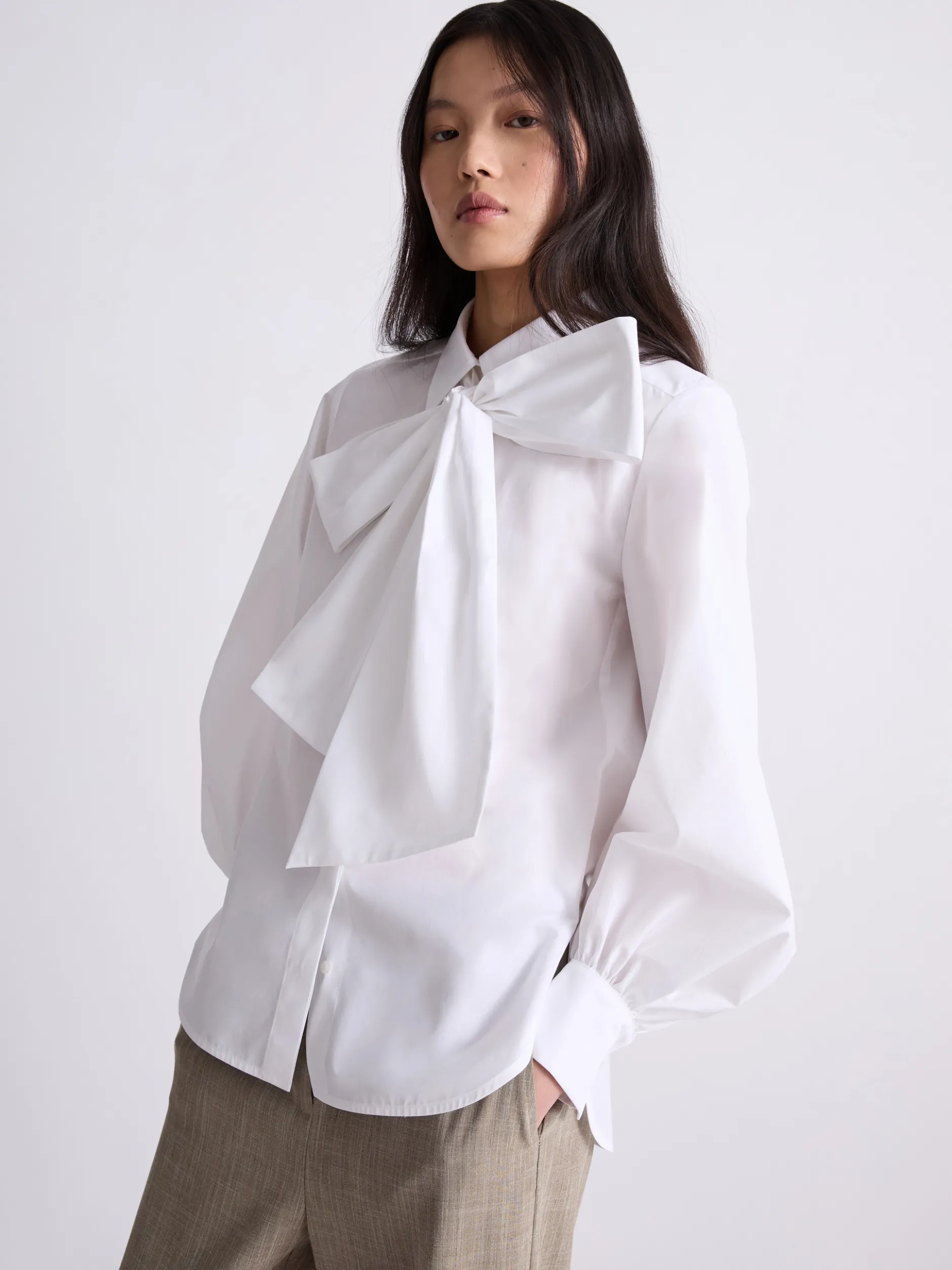 Camicia con fiocco - BIANCO OTTICO