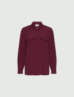 Camicia con taschini in misto seta - BORDEAUX