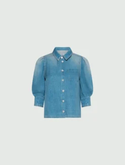 Camicia fluida in viscosa - BLU DELAVE`