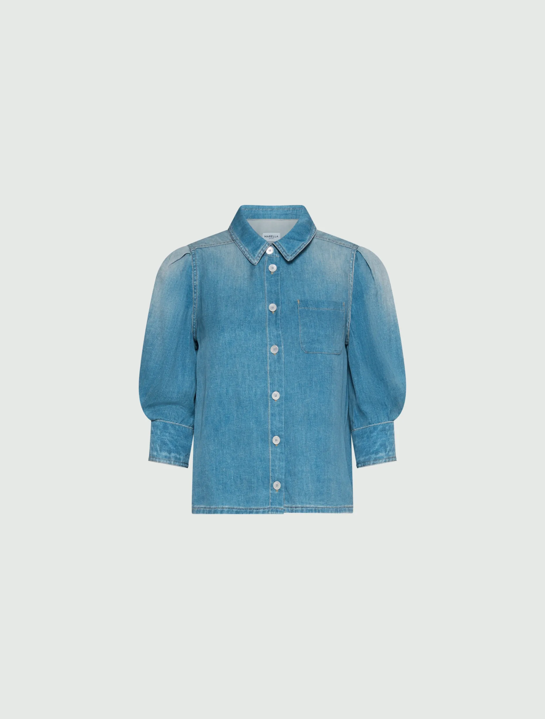 Camicia fluida in viscosa - BLU DELAVE`