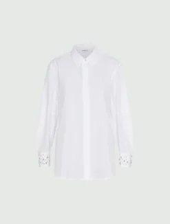 Camicia in cotone con cristalli - BIANCO OTTICO