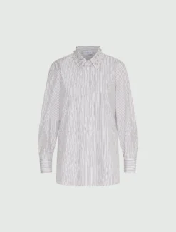 Camicia in cotone con cristalli - MARRONE