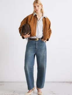 Camicia in cotone con cristalli - MARRONE