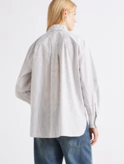 Camicia in cotone con cristalli - MARRONE