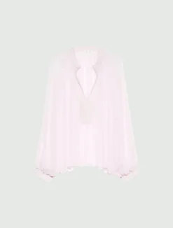 Camicia in creponne con maniche a ampie - ROSA