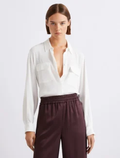 Camicia in crêpe di misto seta - BIANCO