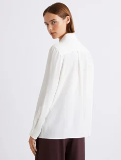 Camicia in crêpe di misto seta - BIANCO