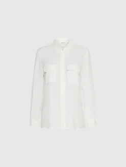 Camicia in crêpe di misto seta - BIANCO