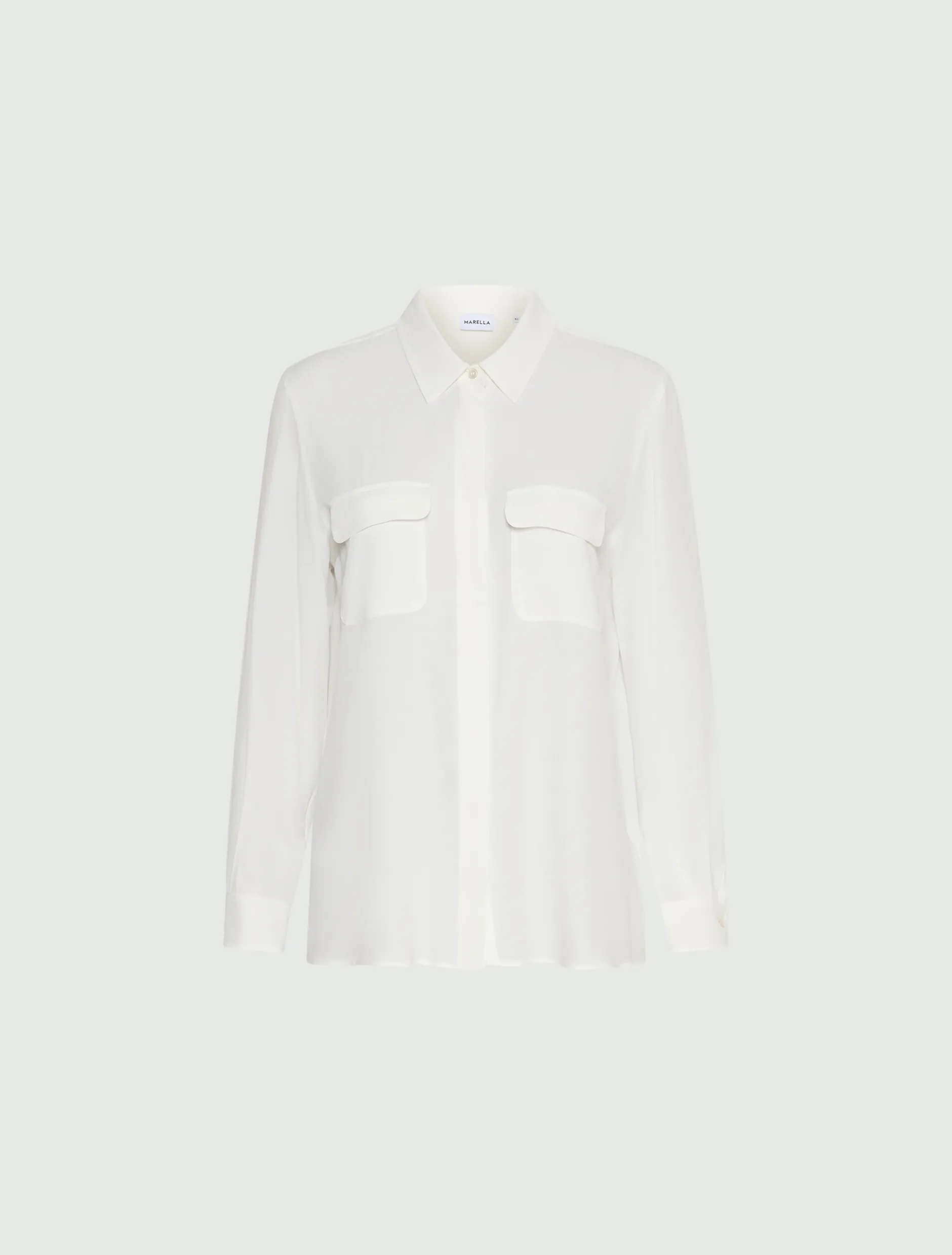 Camicia in crêpe di misto seta - BIANCO