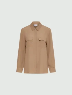 Camicia in crêpe di misto seta - NATURALE