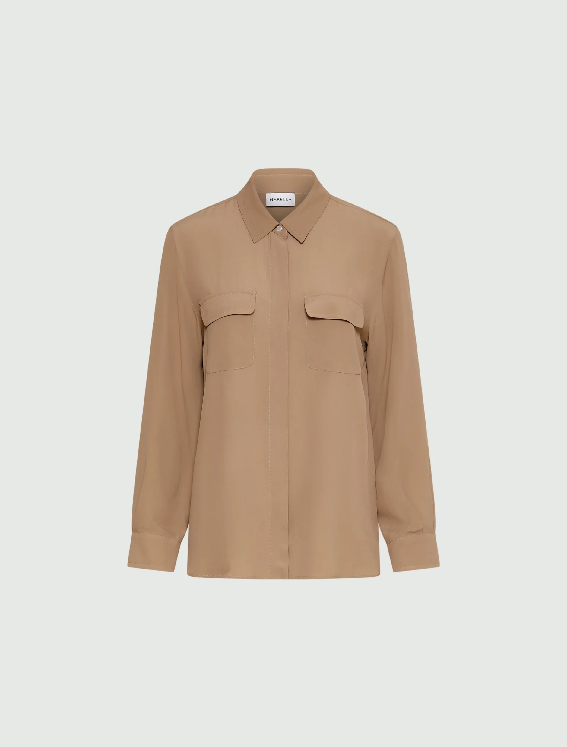 Camicia in crêpe di misto seta - NATURALE