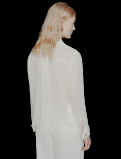 Camicia in georgette - BIANCO LANA