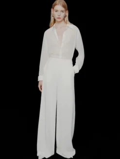 Camicia in georgette - BIANCO LANA