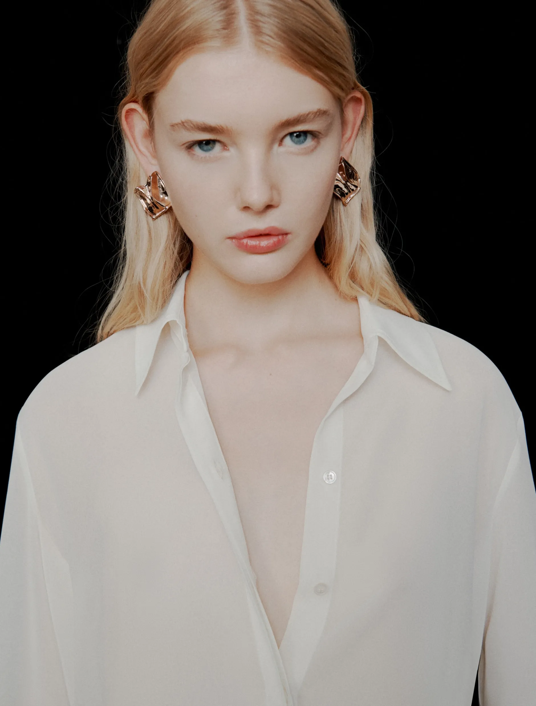 Camicia in georgette - BIANCO LANA