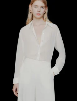 Camicia in georgette - BIANCO LANA