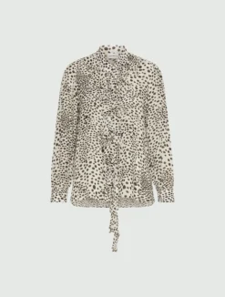 Camicia in georgette con rouche - PANNA