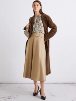 Camicia in georgette con rouche - PANNA