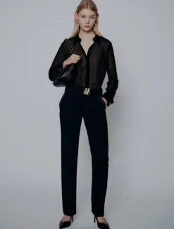 Camicia in georgette - NERO