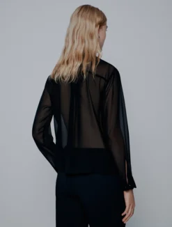 Camicia in georgette - NERO