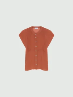 Camicia in georgette - TERRACOTTA