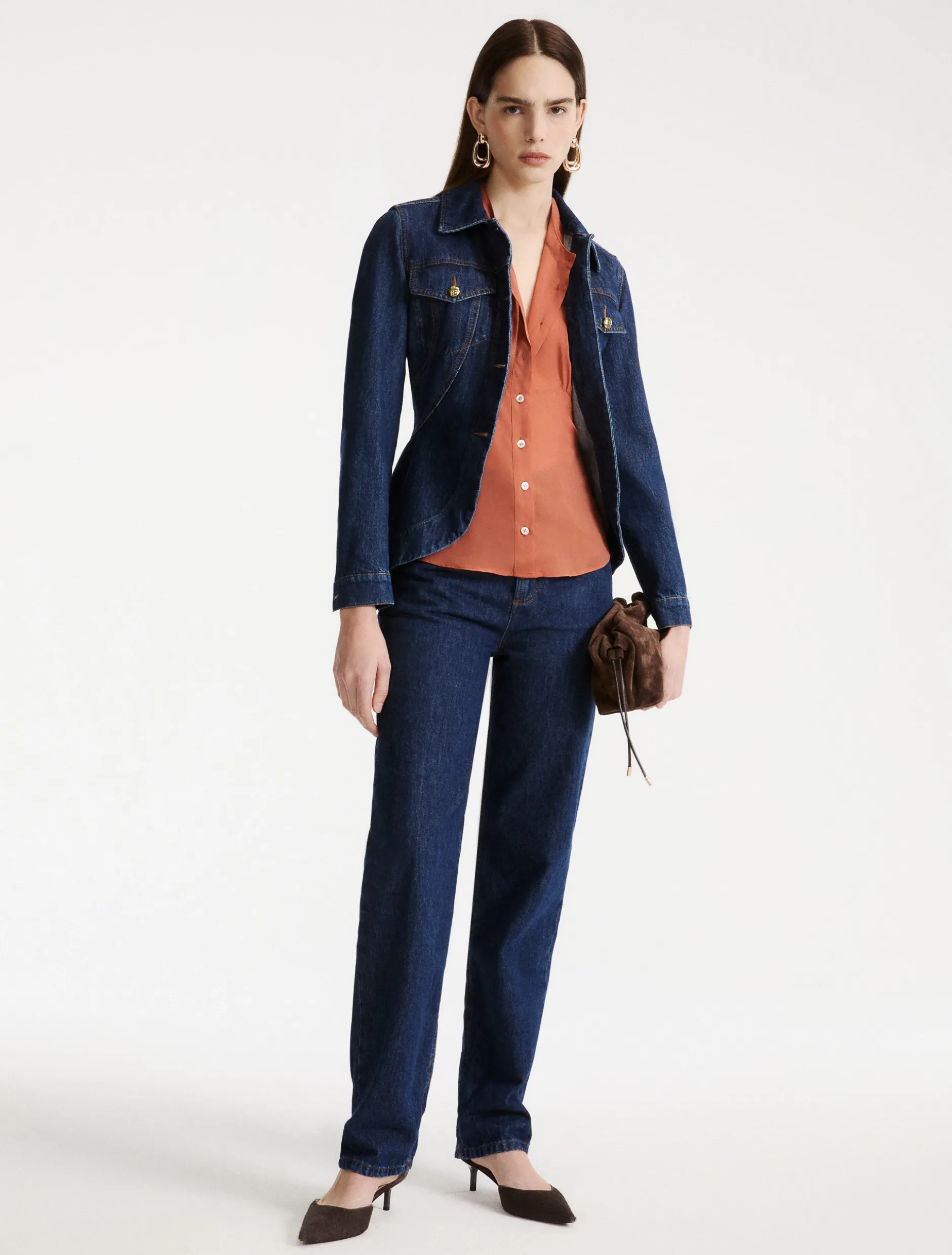 Camicia in georgette - TERRACOTTA