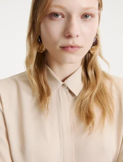 Camicia in misto seta - SABBIA